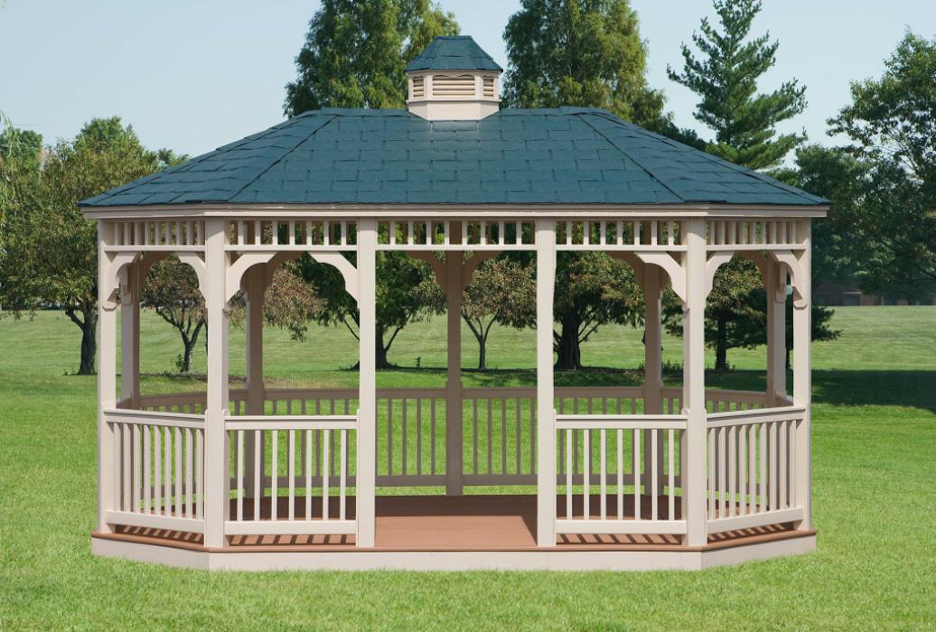 Vinyl Classic Oval Gazebo w/ Single Roof Lancaster County Barns